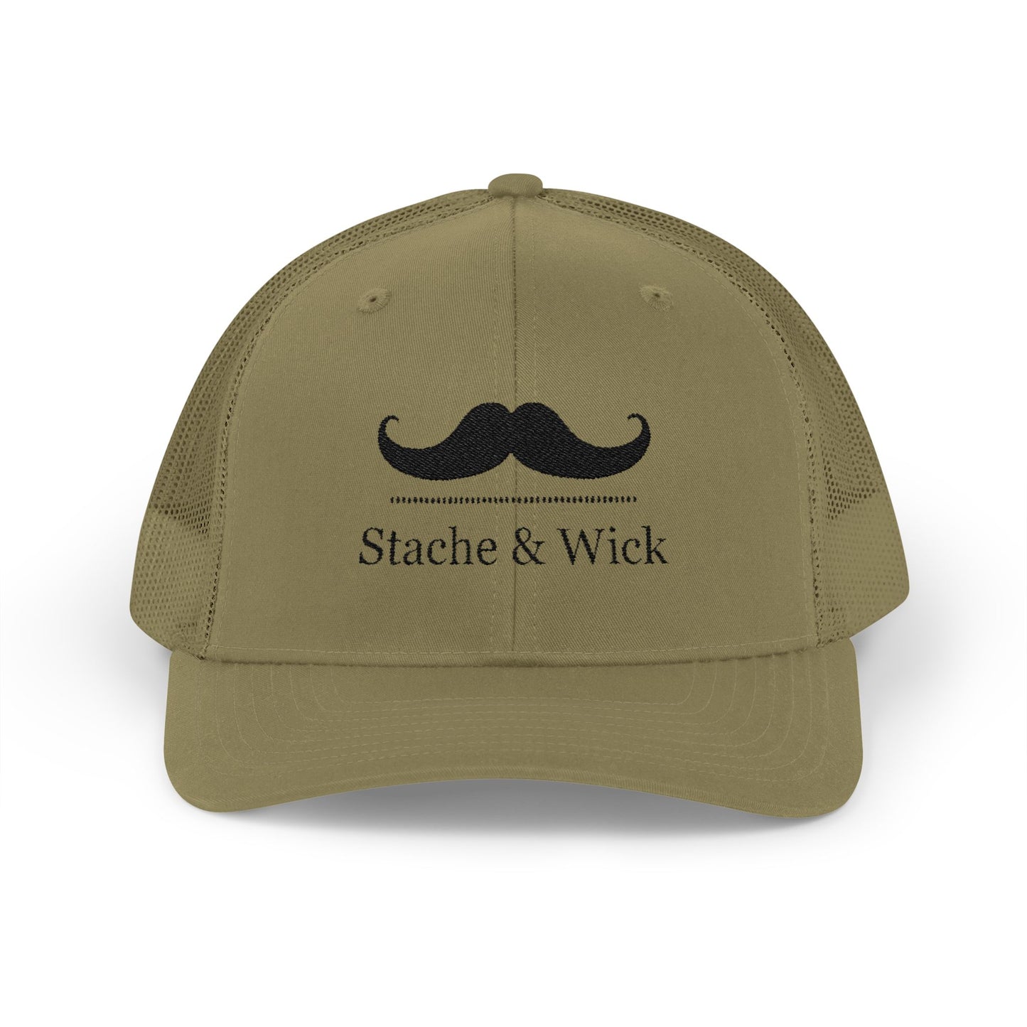 Stylish Snapback Trucker Cap - "Stache & Wick" Embroidered Design